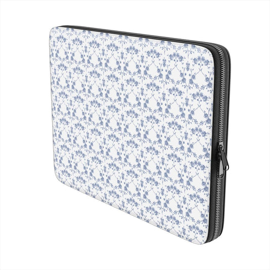 Ethereal Delft - Housse d’ordinateur florale bleu porcelaine