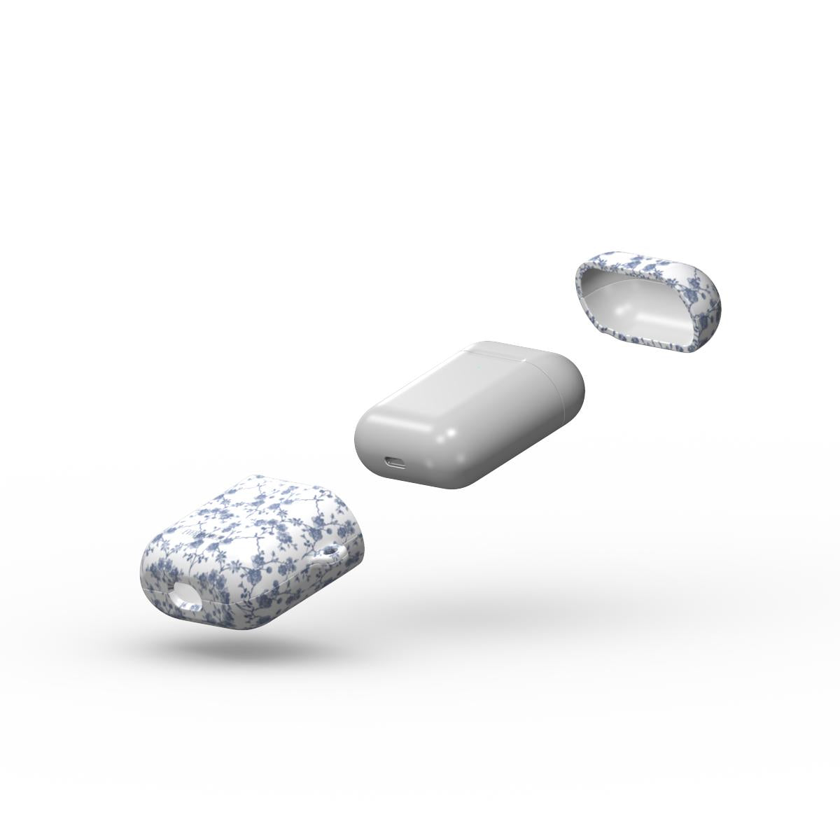 Azure Botanics Collection | Ethereal Delft | Porcelain Blue Botanical AirPods Tough Case