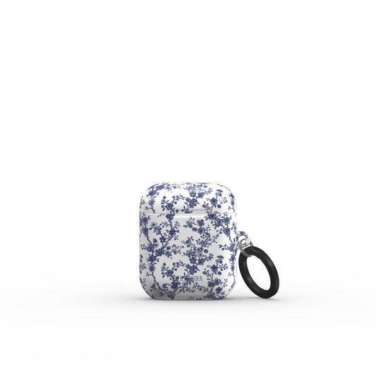 Azure Botanics Collection | Midnight Bloom | Elegant Navy Botanical AirPods Tough Case