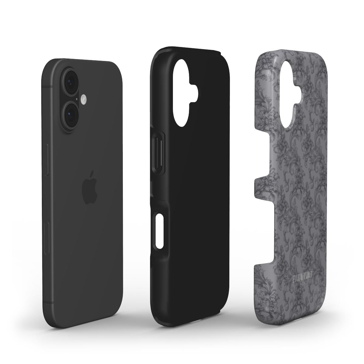 Antique Damask - Chiaroscuro Collection | Obsidian Manuscript | Deep Edition Tough Phone Case