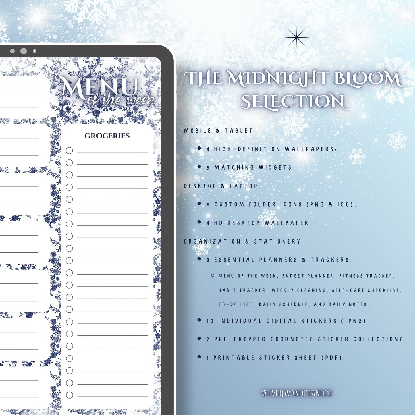 Midnight Bloom Collection — Nocturnal Nature | Azure Botanics Digital Aesthetic Pack