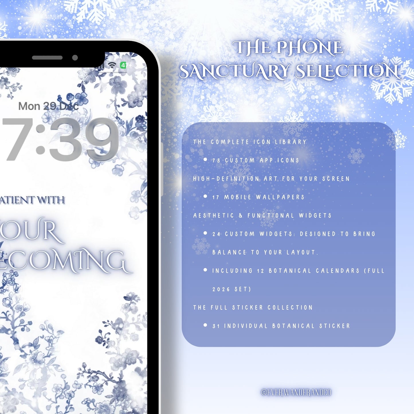 The Phone Sanctuary Suite — Ultimate Customization Kit | Azure Botanics Digital Aesthetic Pack