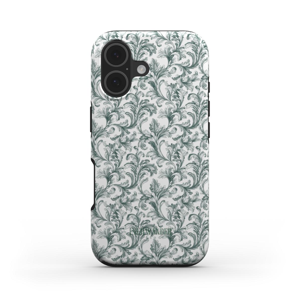 Antique Damask - Chiaroscuro Collection | Veridian Sanctuary | Pure Edition Tough Phone Case
