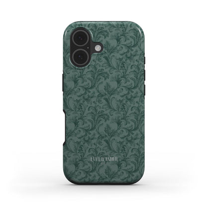 Antique Damask - Chiaroscuro Collection | Veridian Sanctuary | Deep Edition Tough Phone Case
