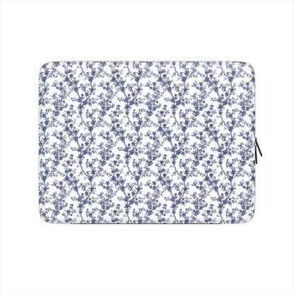 Midnight Bloom - Housse d’ordinateur botanique bleu nuit 