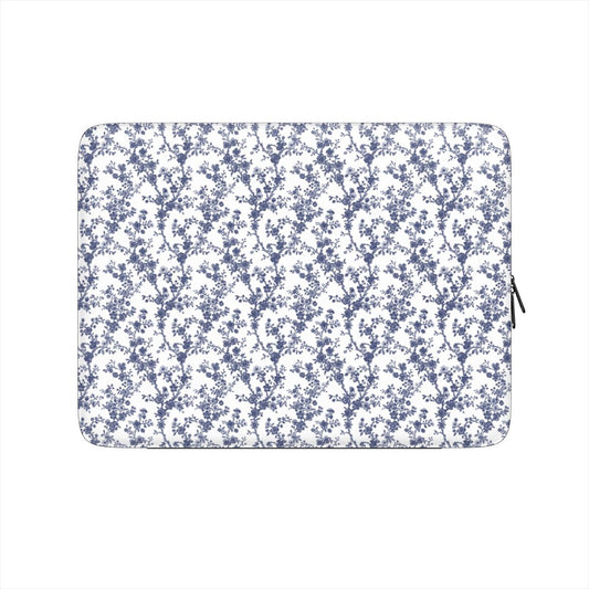 Midnight Bloom - Housse d’ordinateur botanique bleu nuit 