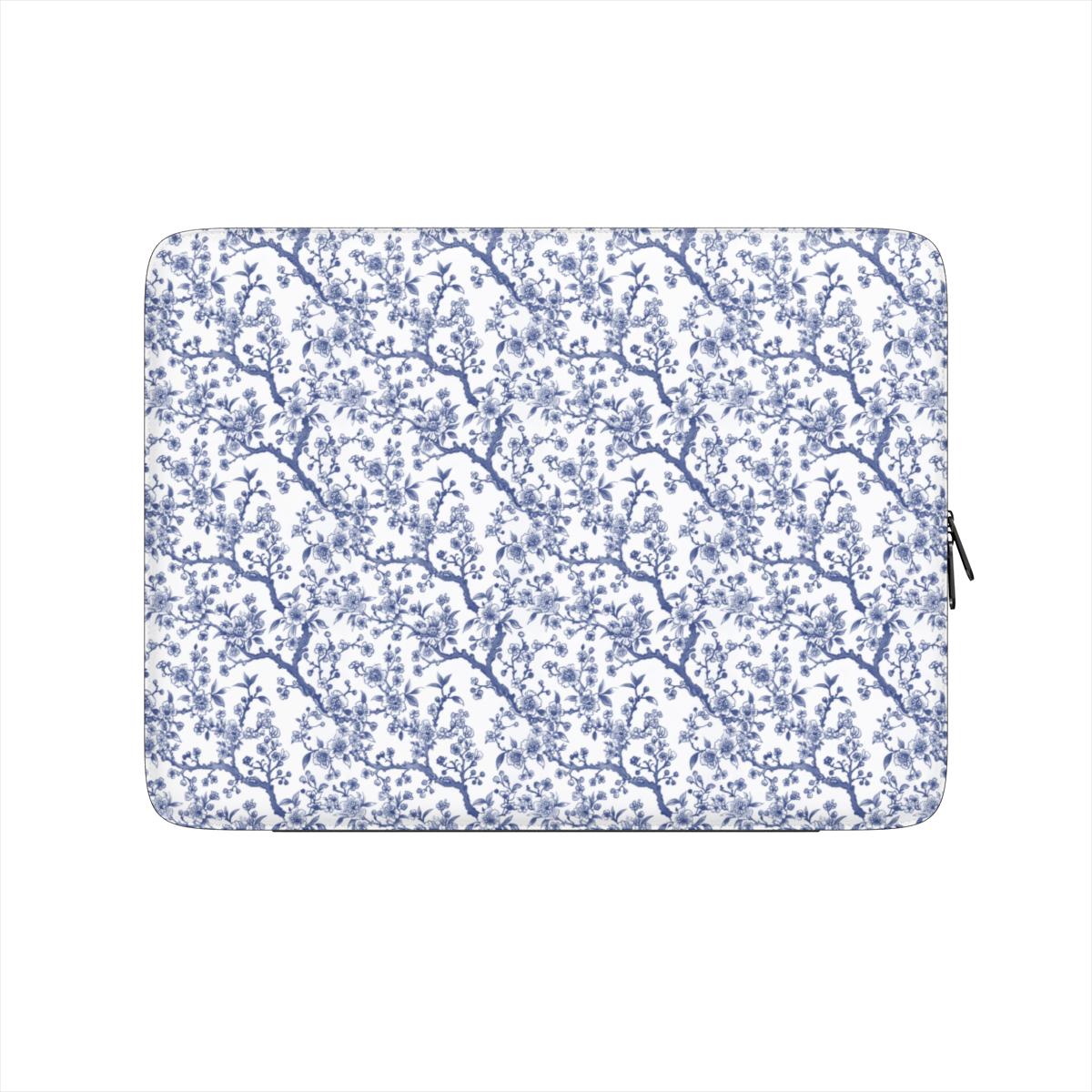 Azure Botanics Collection | Cobalt Garden | Bold Cobalt Blue Botanical Laptop Sleeve