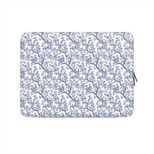 Azure Botanics Collection | Cobalt Garden | Bold Cobalt Blue Botanical Laptop Sleeve