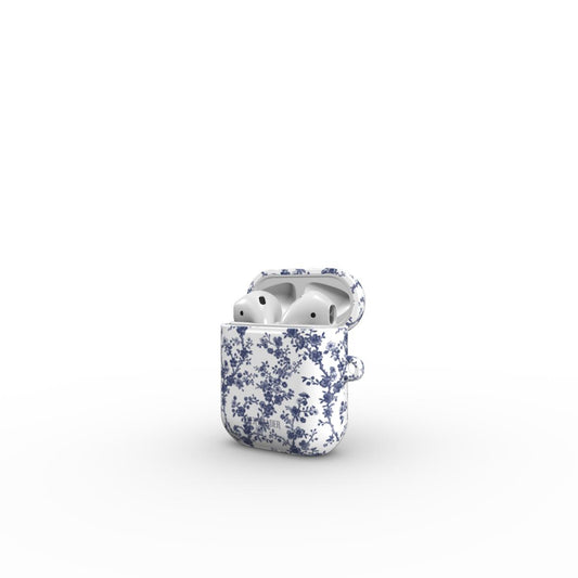 Azure Botanics Collection | Midnight Bloom | Elegant Navy Botanical AirPods Tough Case