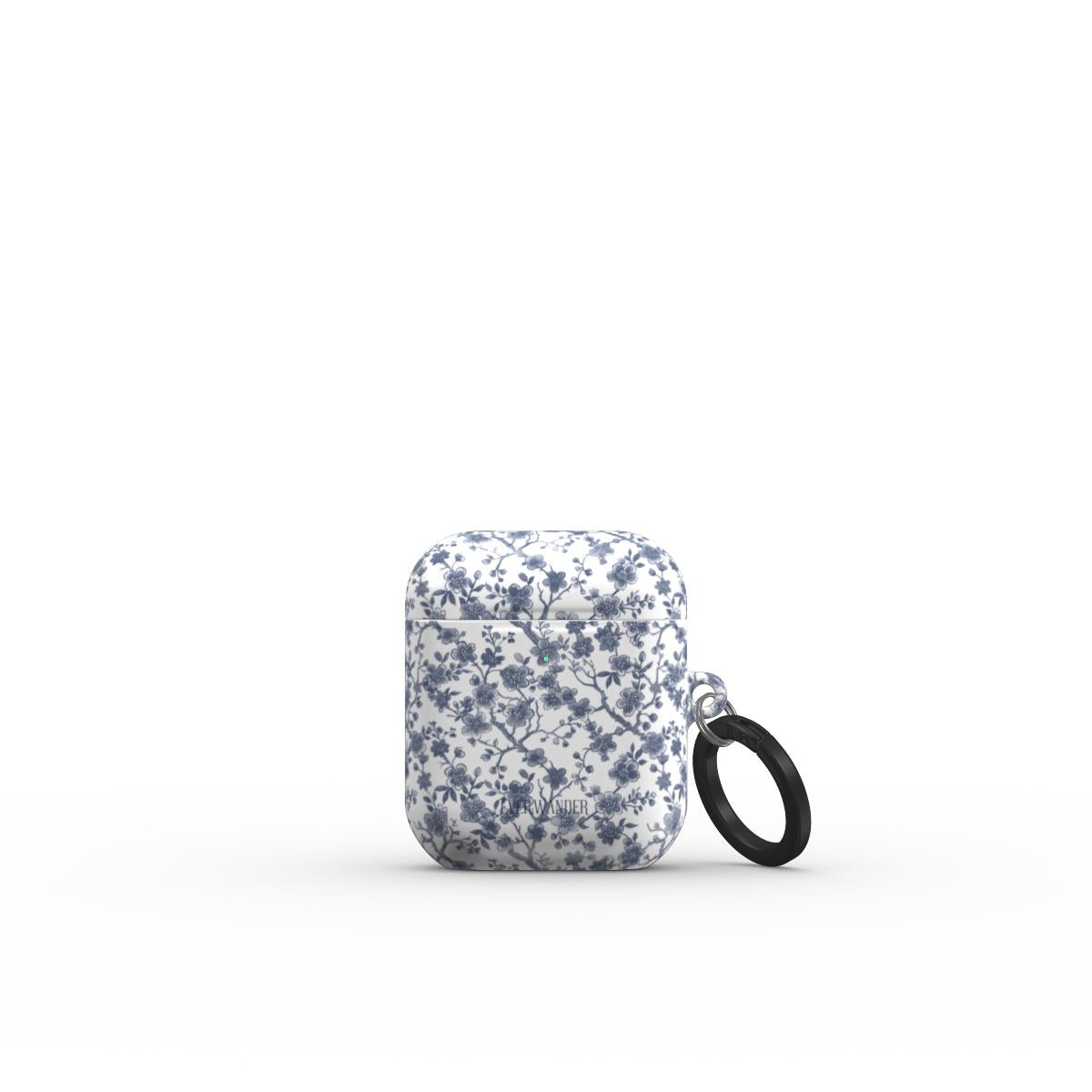 Azure Botanics Collection | Ashen Whispers | Minimal Grey-Blue Botanical AirPods Tough Case