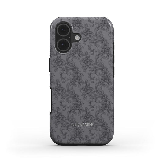 Antique Damask - Chiaroscuro Collection | Obsidian Manuscript | Deep Edition Tough Phone Case