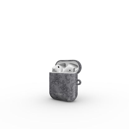 Antique Damask - Chiaroscuro Collection | Obsidian Manuscript | Deep Edition AirPods Tough Case