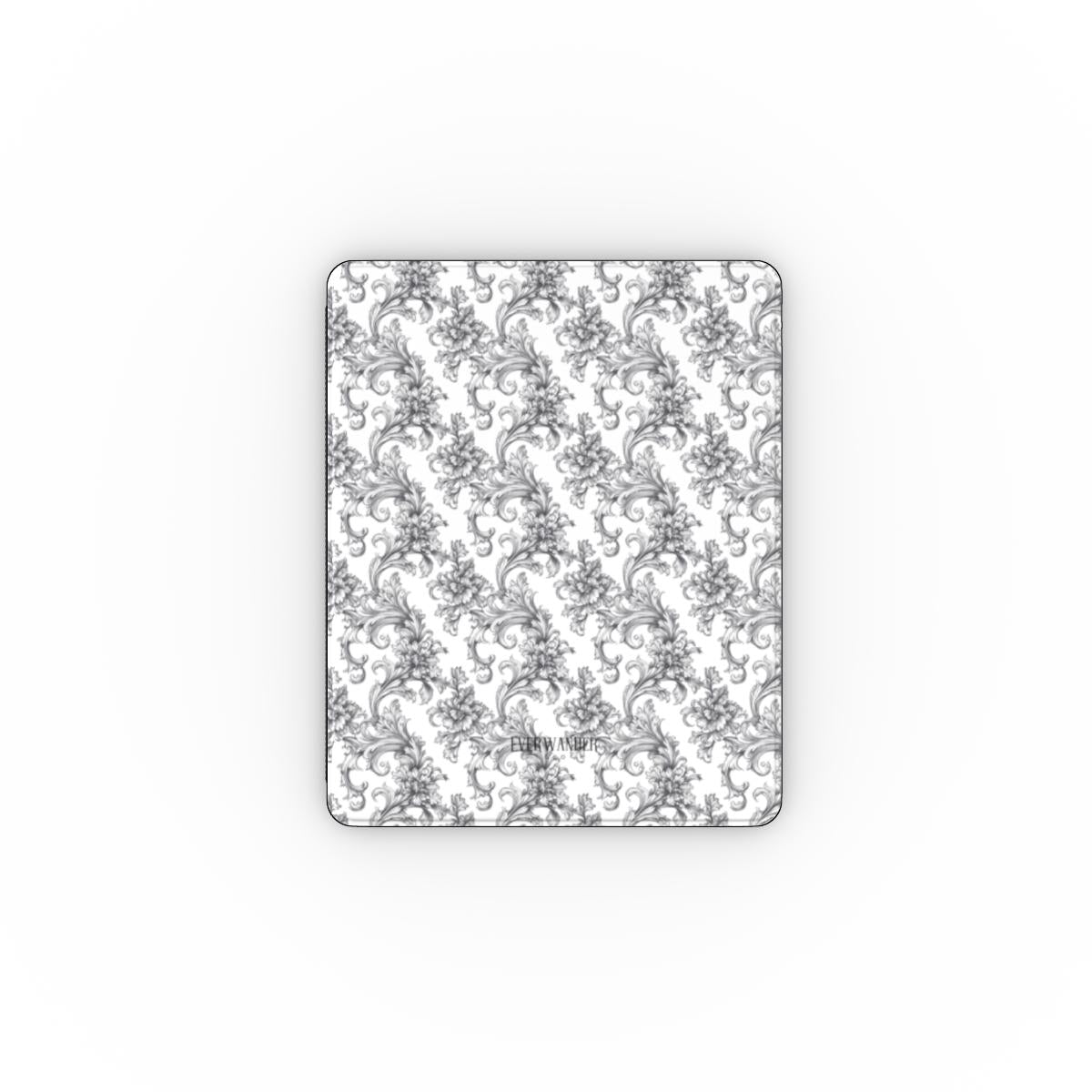 Antique Damask - The Chiaroscuro Collection | Obsidian Manuscrit | Pure Edition Apple iPad Case with Pencil holder