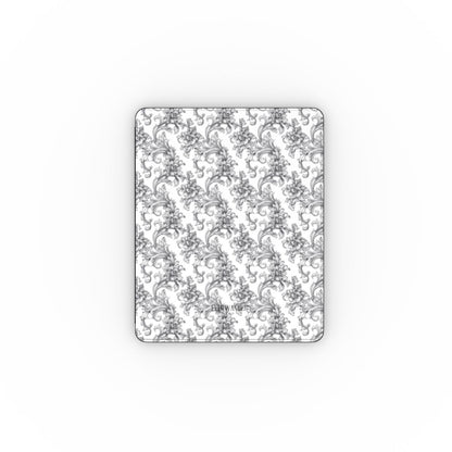 Antique Damask - The Chiaroscuro Collection | Obsidian Manuscrit | Pure Edition Apple iPad Case with Pencil holder