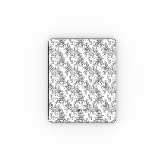 Antique Damask - The Chiaroscuro Collection | Obsidian Manuscrit | Pure Edition Apple iPad Case with Pencil holder