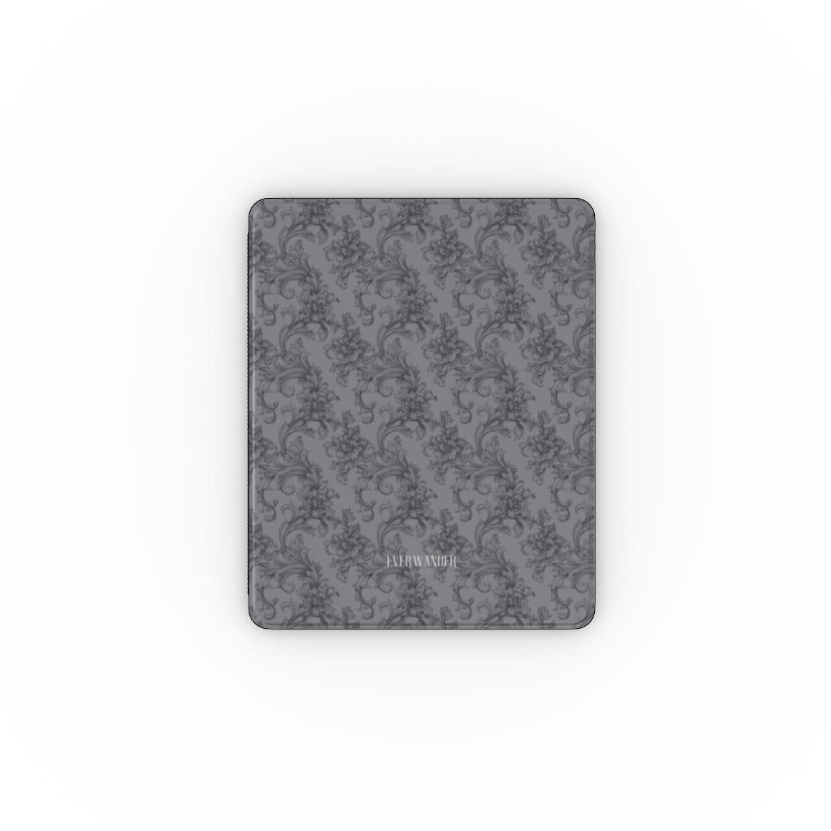 Antique Damask - The Chiaroscuro Collection | Obsidian Manuscript | Deep Edition Apple iPad Case with Pencil holder