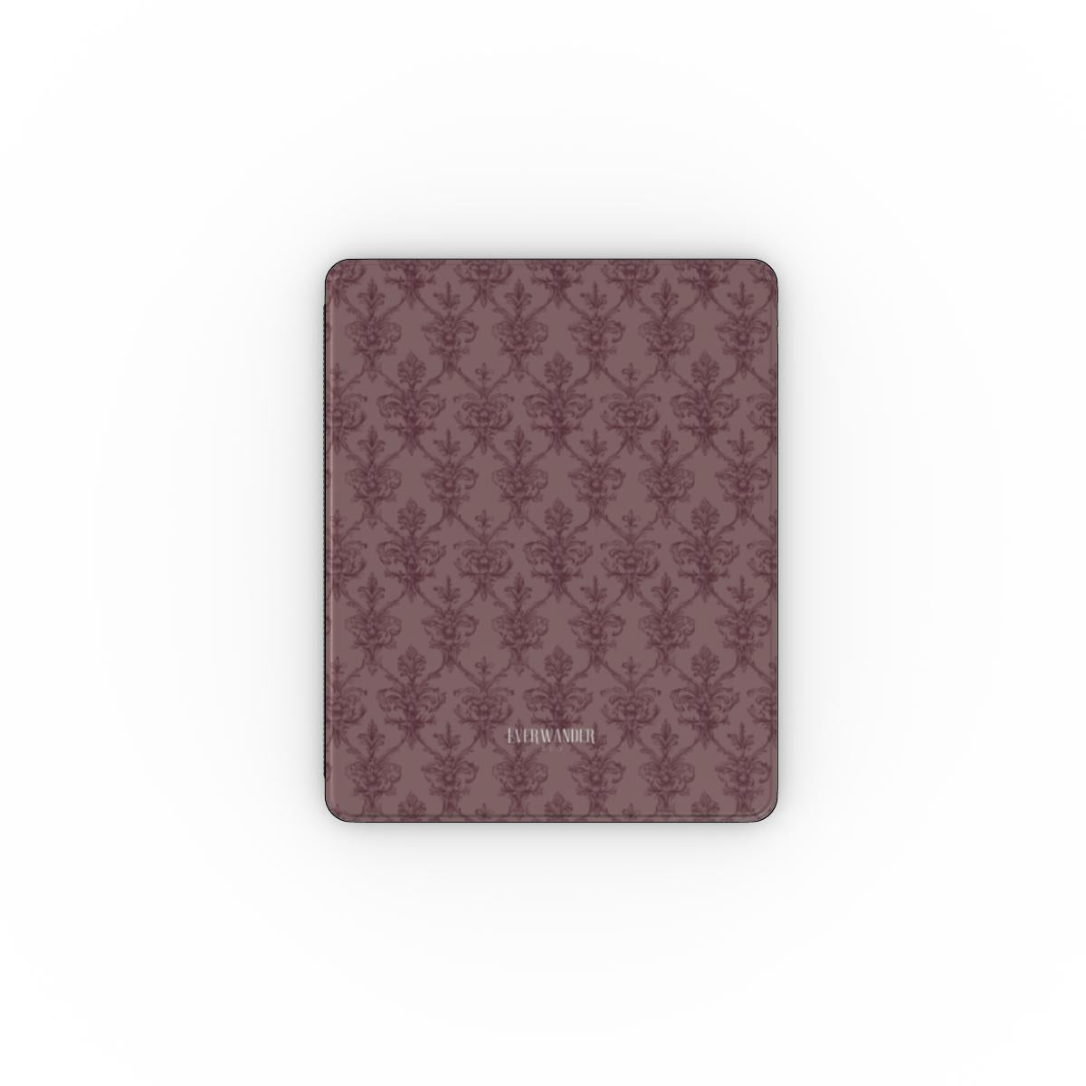 Antique Damask - The Chiaroscuro Collection | Regal Burgundy | Deep Edition Apple iPad Case with Pencil holder