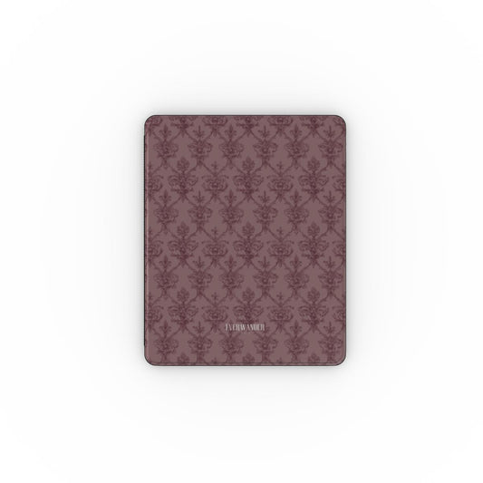 Antique Damask - The Chiaroscuro Collection | Regal Burgundy | Deep Edition Apple iPad Case with Pencil holder