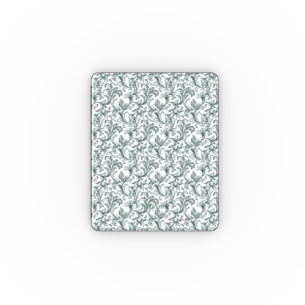 Antique Damask - The Chiaroscuro Collection | Veridian Sanctuary | Pure Edition Apple iPad Case with Pencil holder