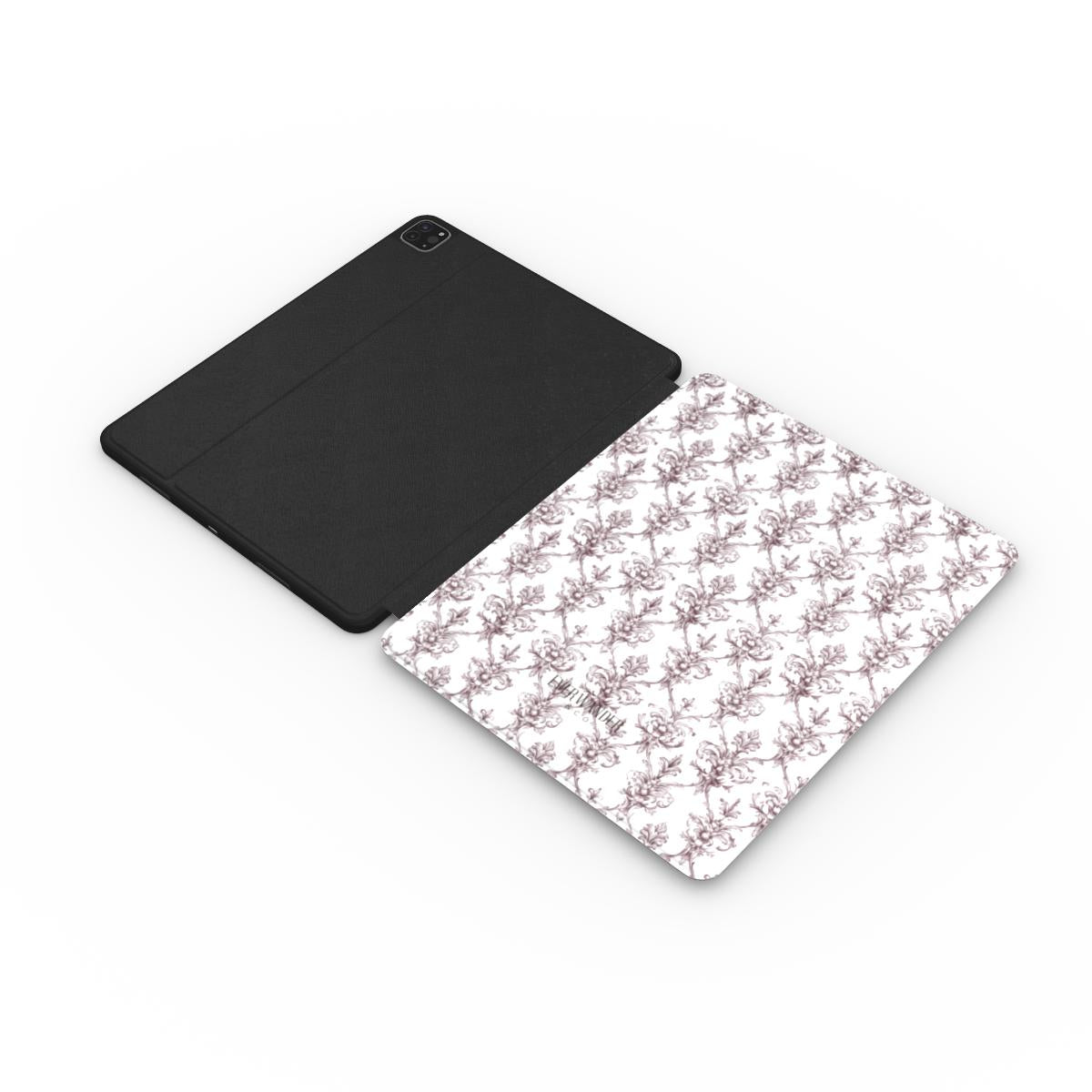 Antique Damask - The Chiaroscuro Collection | Regal Burgundy | Pure Edition Apple iPad Case with Pencil holder