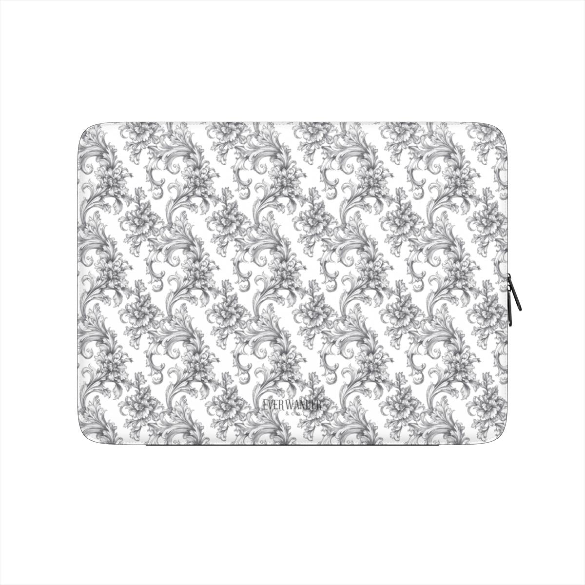 Antique Damask - The Chiaroscuro Collection | Obsidian Manuscript | Pure Edition Vegan Leather Laptop Sleeve