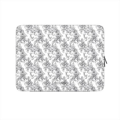 Antique Damask - The Chiaroscuro Collection | Obsidian Manuscript | Pure Edition Vegan Leather Laptop Sleeve