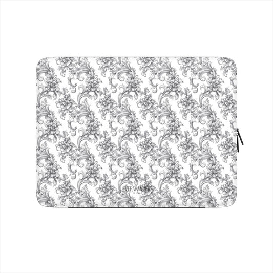 Antique Damask - The Chiaroscuro Collection | Obsidian Manuscript | Pure Edition Vegan Leather Laptop Sleeve