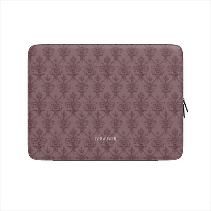 Antique Damask - The Chiaroscuro Collection | Regal Burgundy | Deep Edition Vegan Leather Laptop Sleeve