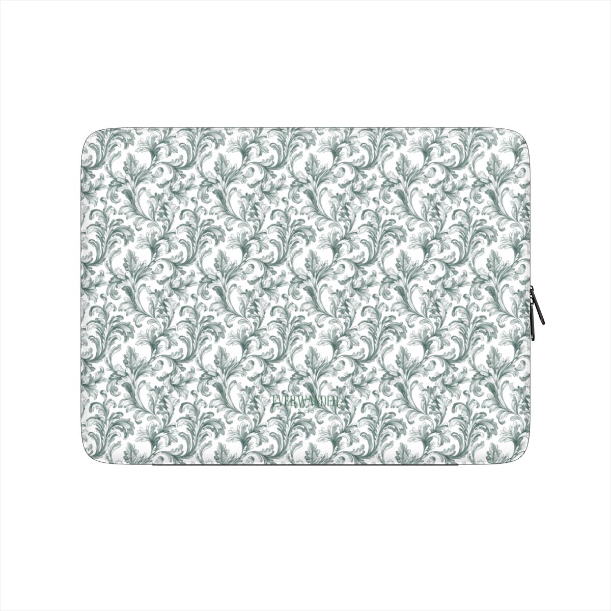 Antique Damask - The Chiaroscuro Collection | Veridian Sanctuary | Pure Edition Vegan Leather Laptop Sleeve