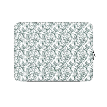 Antique Damask - The Chiaroscuro Collection | Veridian Sanctuary | Pure Edition Vegan Leather Laptop Sleeve