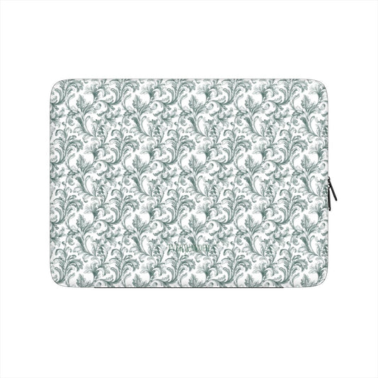 Antique Damask - The Chiaroscuro Collection | Veridian Sanctuary | Pure Edition Vegan Leather Laptop Sleeve