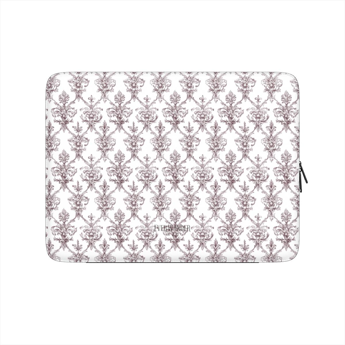 Antique Damask - The Chiaroscuro Collection | Regal Burgundy | Pure Edition Vegan Leather Laptop Sleeve