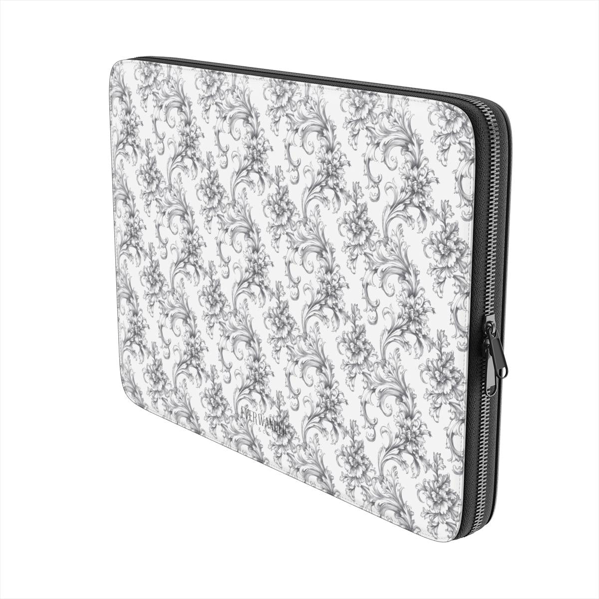 Antique Damask - The Chiaroscuro Collection | Obsidian Manuscript | Pure Edition Vegan Leather Laptop Sleeve