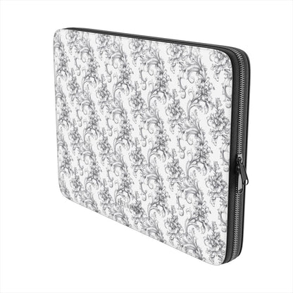 Antique Damask - The Chiaroscuro Collection | Obsidian Manuscript | Pure Edition Vegan Leather Laptop Sleeve
