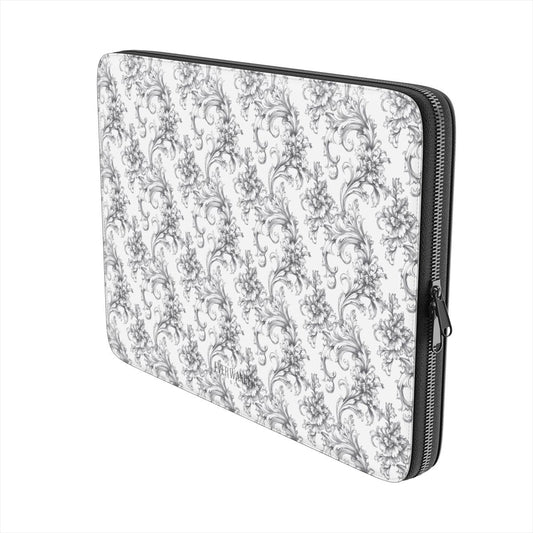 Antique Damask - The Chiaroscuro Collection | Obsidian Manuscript | Pure Edition Vegan Leather Laptop Sleeve