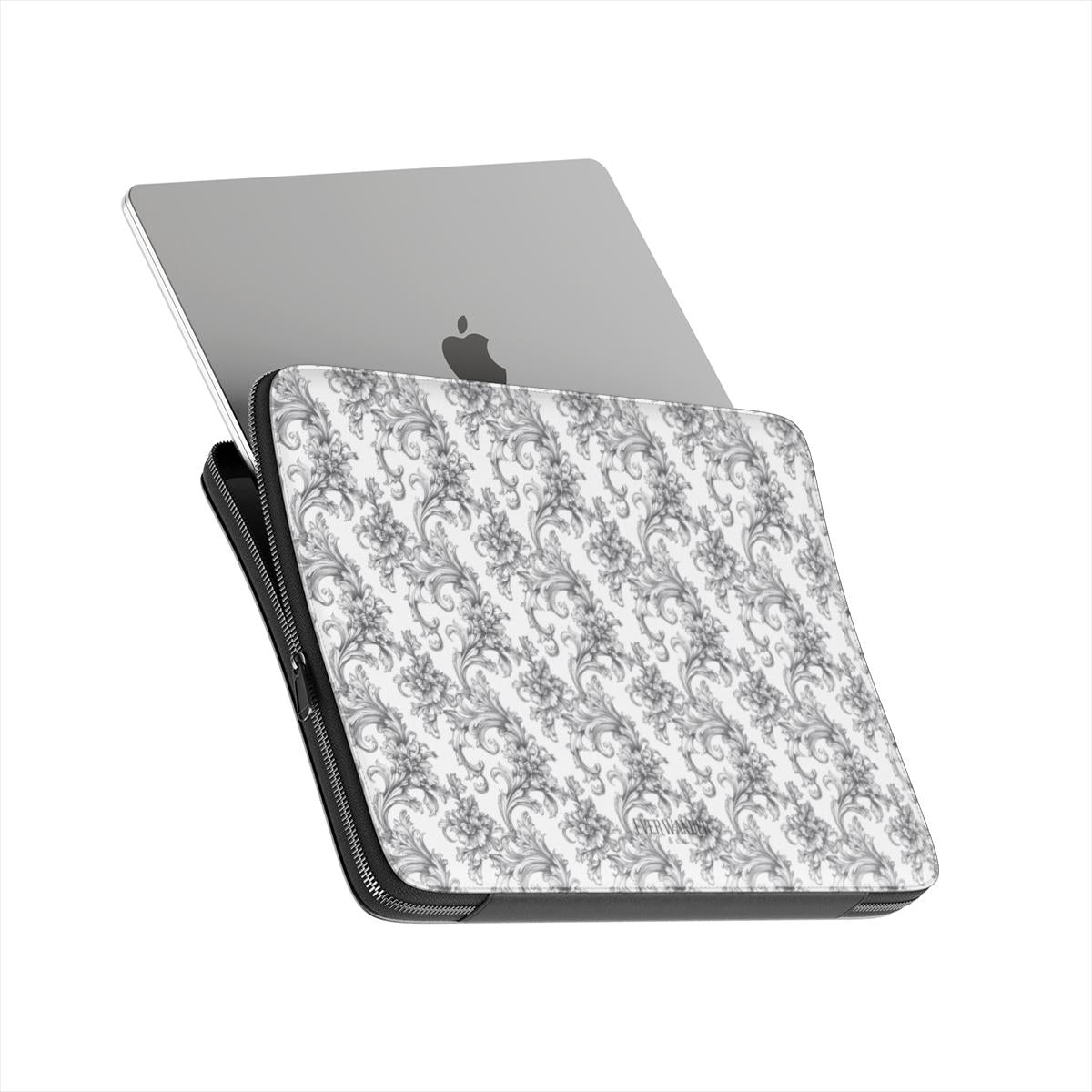 Antique Damask - The Chiaroscuro Collection | Obsidian Manuscript | Pure Edition Vegan Leather Laptop Sleeve