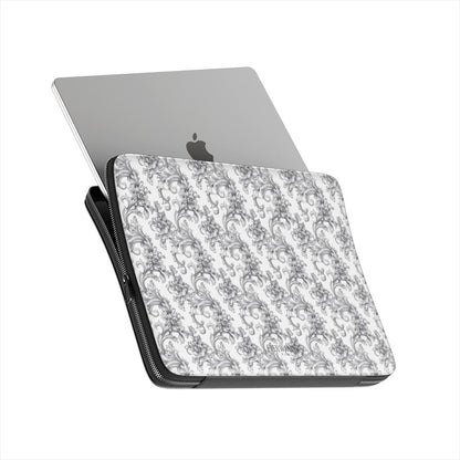 Antique Damask - The Chiaroscuro Collection | Obsidian Manuscript | Pure Edition Vegan Leather Laptop Sleeve