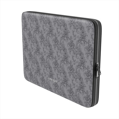 Antique Damask - The Chiaroscuro Collection | Obsidian Manuscript | Deep Edition Vegan Leather Laptop Sleeve
