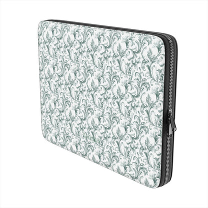 Antique Damask - The Chiaroscuro Collection | Veridian Sanctuary | Pure Edition Vegan Leather Laptop Sleeve
