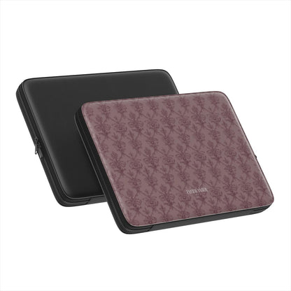Antique Damask - The Chiaroscuro Collection | Regal Burgundy | Deep Edition Vegan Leather Laptop Sleeve