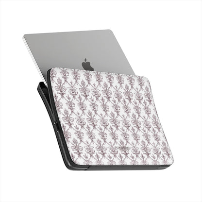 Antique Damask - The Chiaroscuro Collection | Regal Burgundy | Pure Edition Vegan Leather Laptop Sleeve