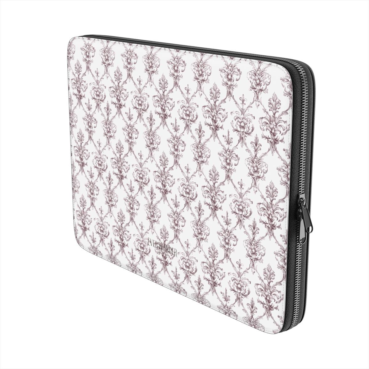 Antique Damask - The Chiaroscuro Collection | Regal Burgundy | Pure Edition Vegan Leather Laptop Sleeve