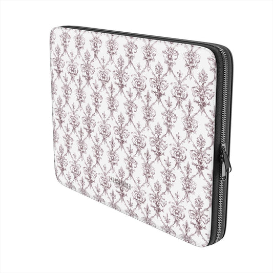 Antique Damask - The Chiaroscuro Collection | Regal Burgundy | Pure Edition Vegan Leather Laptop Sleeve