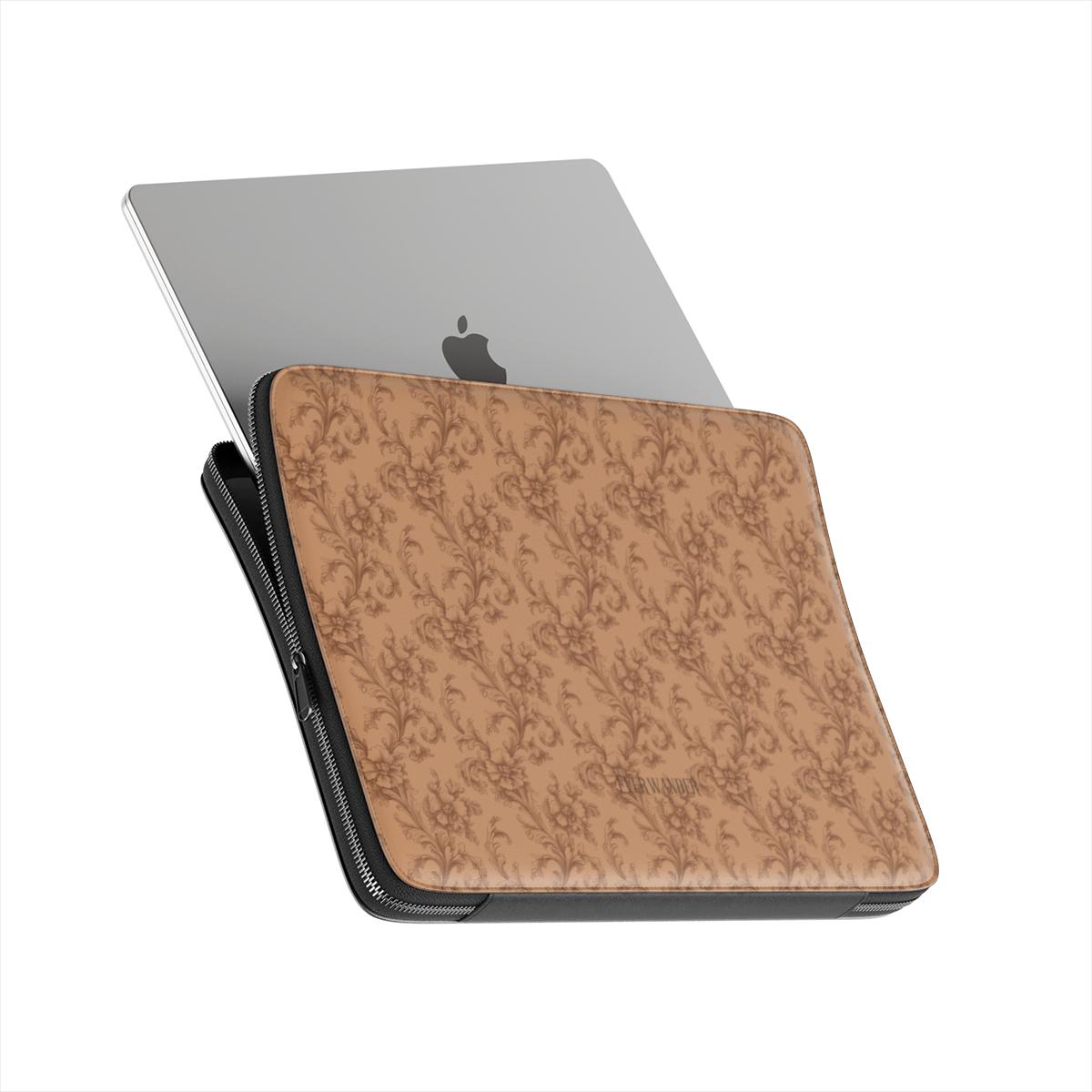 Antique Damask - The Chiaroscuro Collection | Earthen Legacy | Deep Edition Vegan Leather Laptop Sleeve