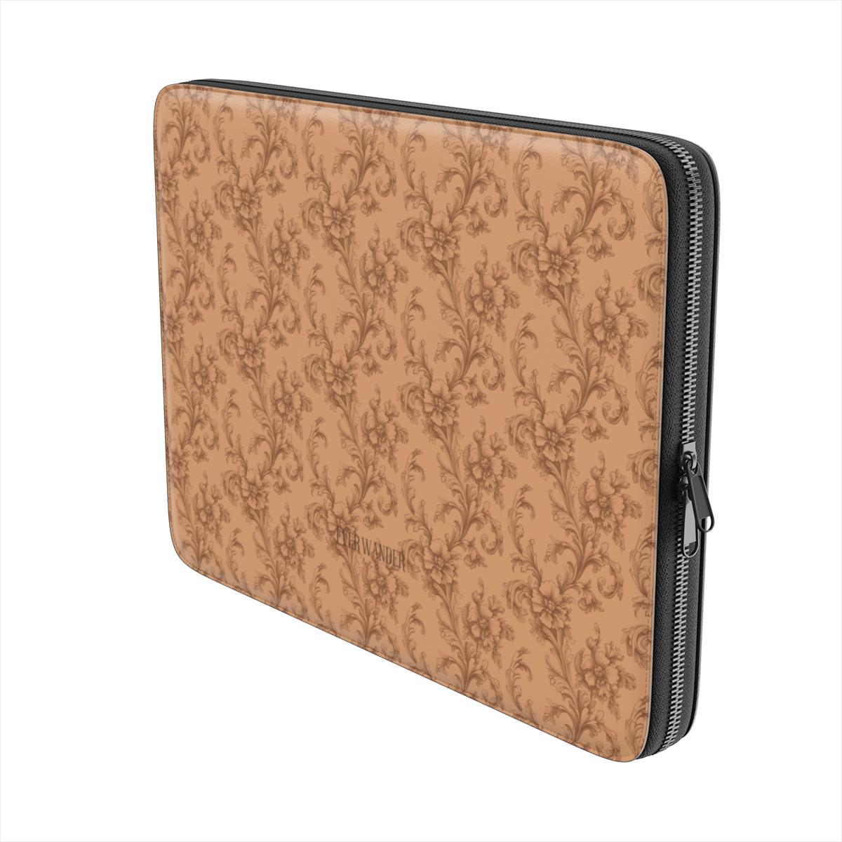 Antique Damask - The Chiaroscuro Collection | Earthen Legacy | Deep Edition Vegan Leather Laptop Sleeve