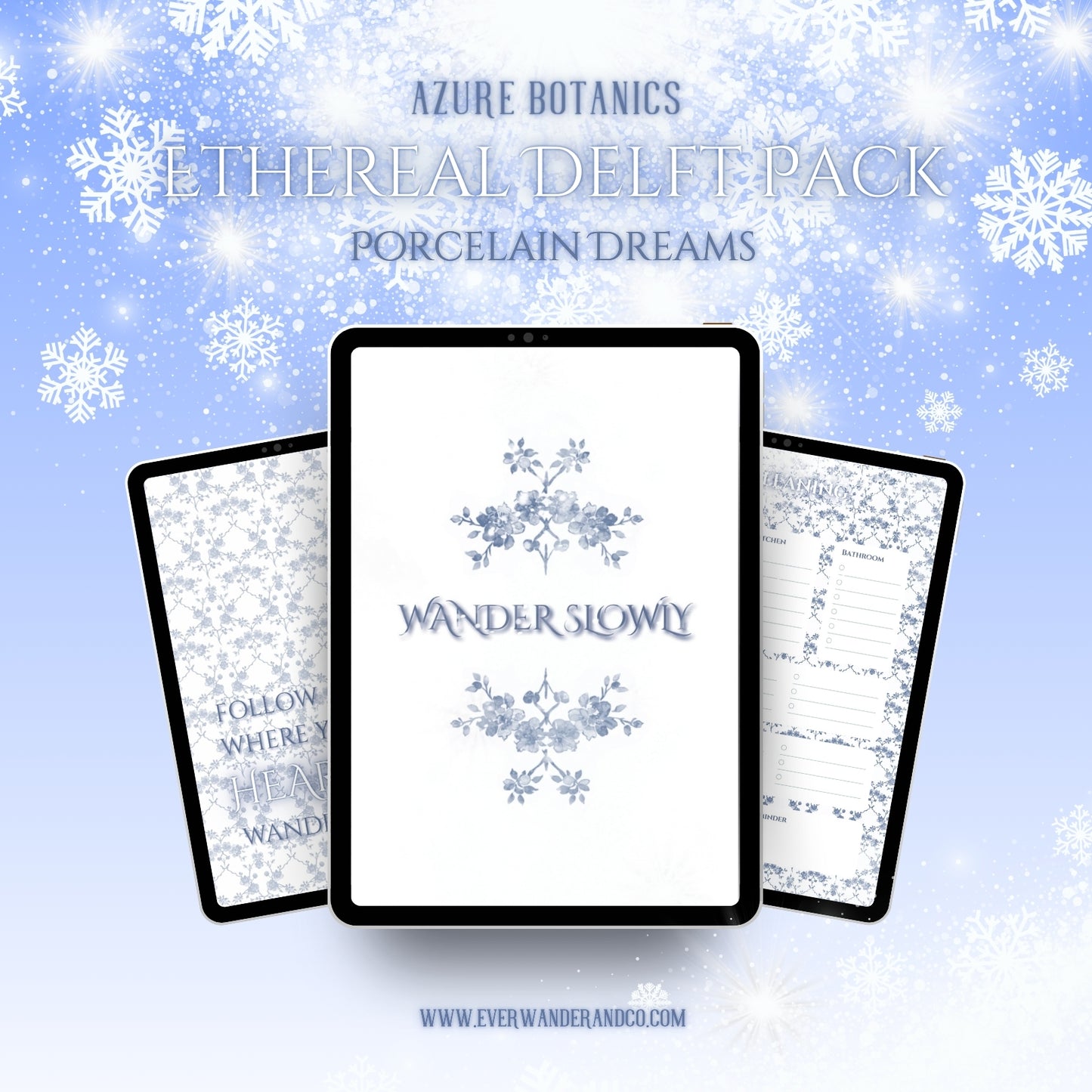 Ethereal Delft Collection — Porcelain Dreams | Azure Botanics Digital Aesthetic Pack