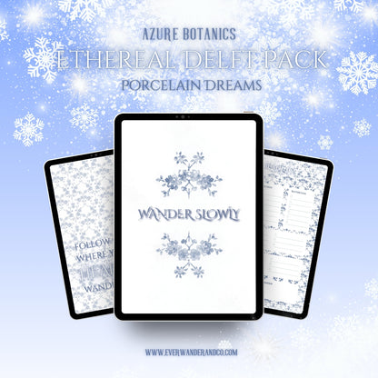 Ethereal Delft Collection — Porcelain Dreams | Azure Botanics Digital Aesthetic Pack