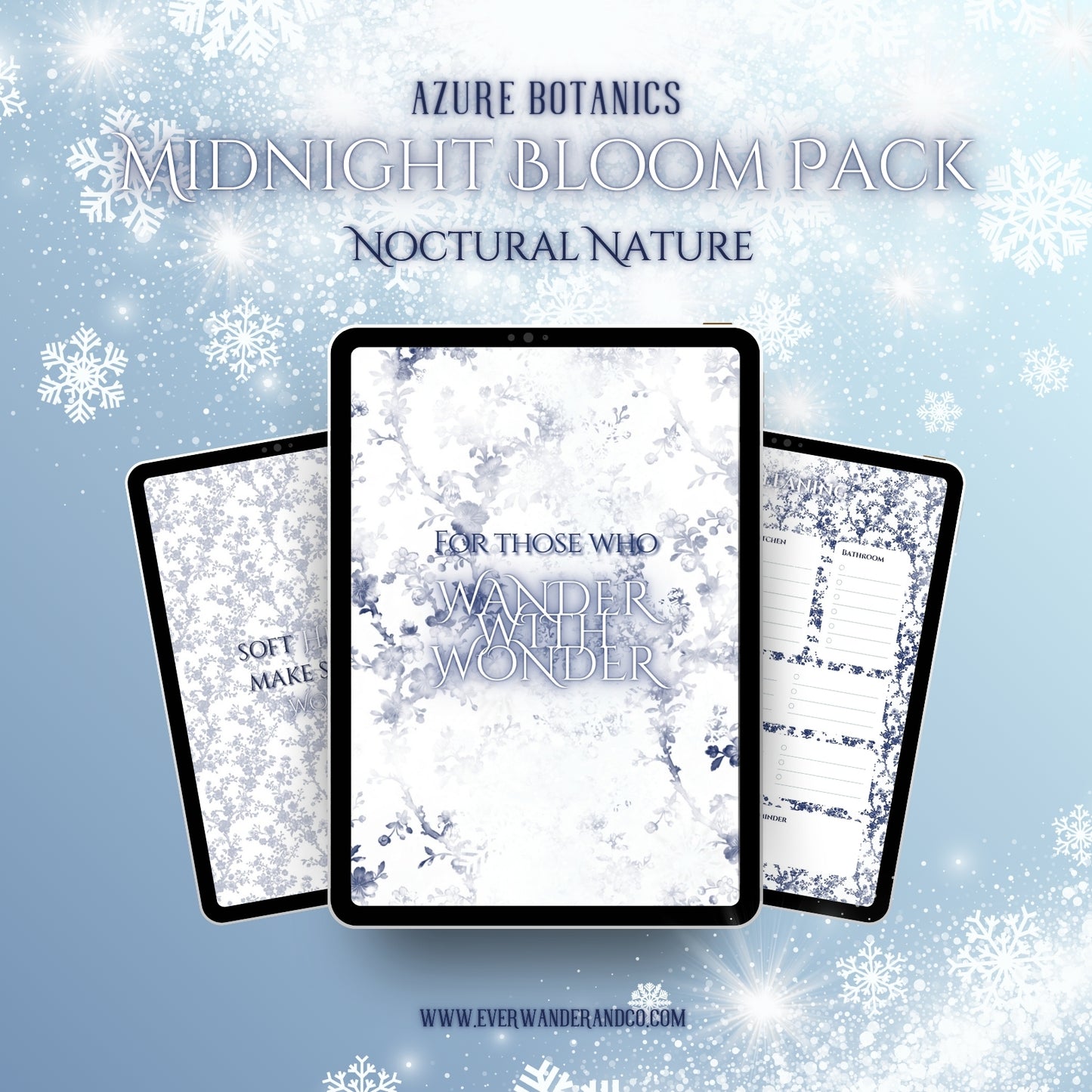 Midnight Bloom Collection — Nocturnal Nature | Azure Botanics Digital Aesthetic Pack