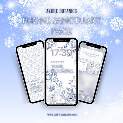 The Phone Sanctuary Suite — Ultimate Customization Kit  | Azure Botanics Digital Aesthetic Pack