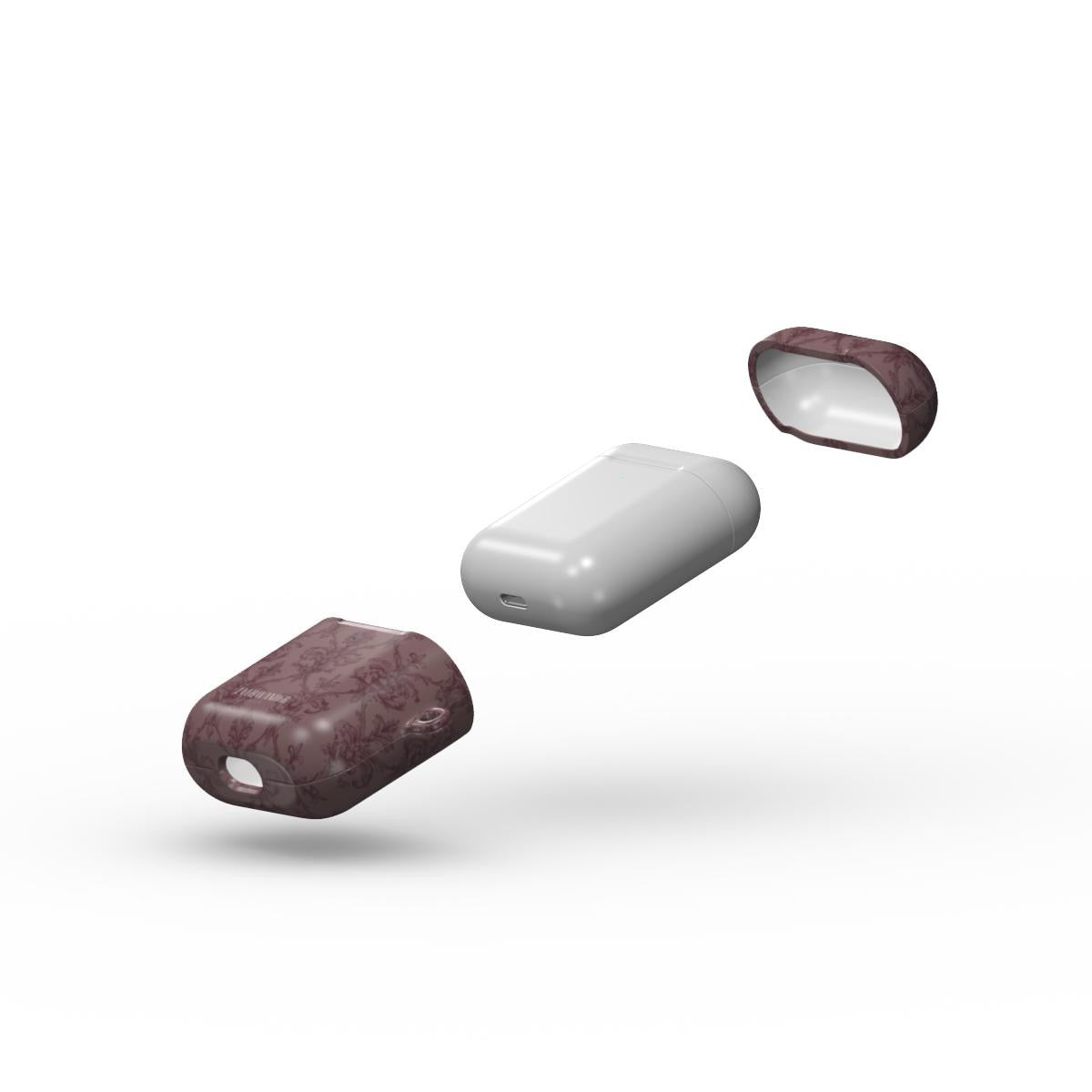 Antique Damask - Chiaroscuro Collection | Regal Burgundy | Deep Edition AirPods Tough Case